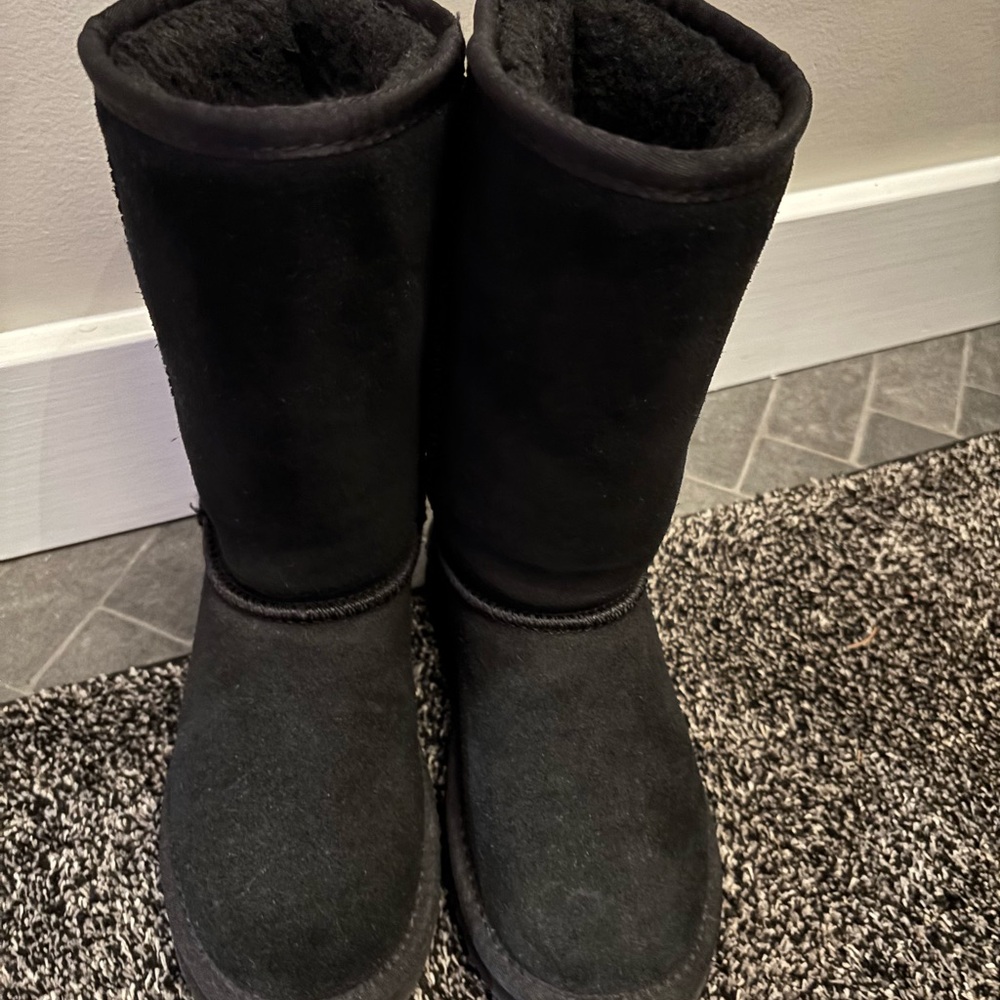 BearPaw Black Kids Boots
